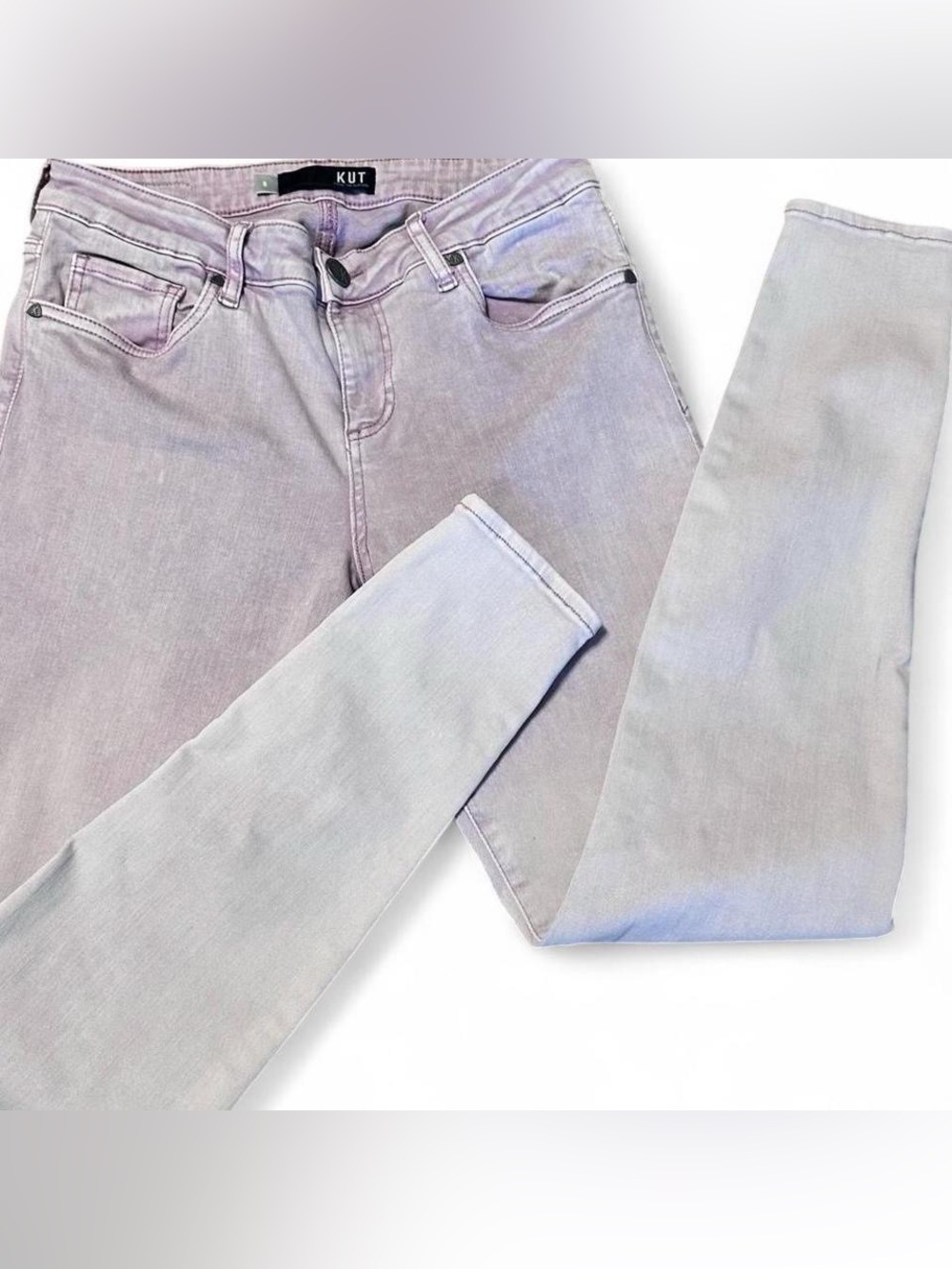 KUT from the‎ Kloth Mineral Wash Lavender Slim Fit Skinny Jeans